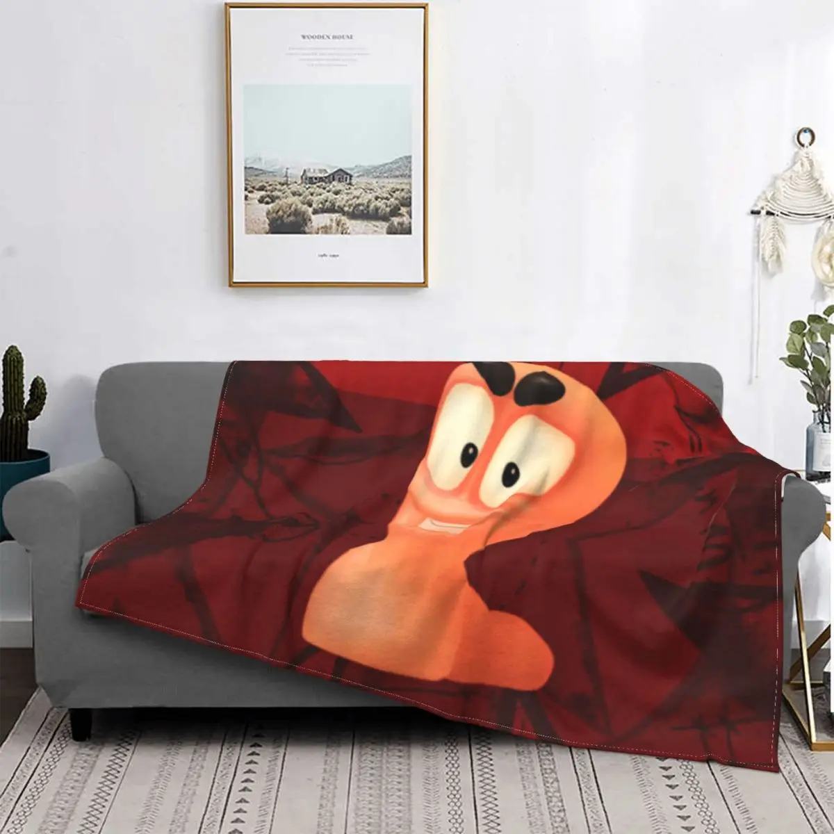 

Одеяло с 2 червями W.M.D, флисовое бархатное всесезонное дышащее сверхтеплое ультра-мягкое покрывало для кровати