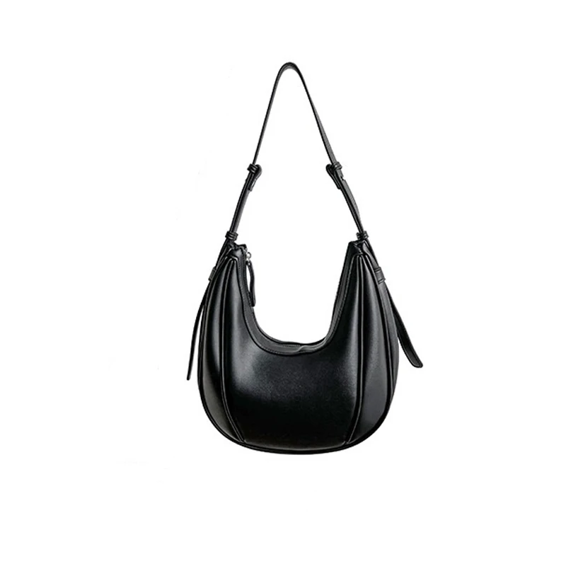 

2022 New Zipper Women's Bag PU Leather Hobos Small Handbags Half Moon Ladies Shoulder Bag Woman Crossbody Bag Whole Sale