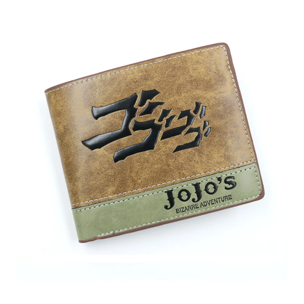 

Anime JoJo Bizarre Adventure Wallet Khaki PU Leather Coin Purse