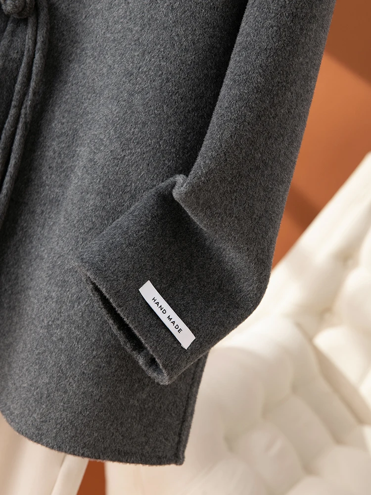 Новая китайская женская короткая шерстяная куртка из чистой шерсти свободная