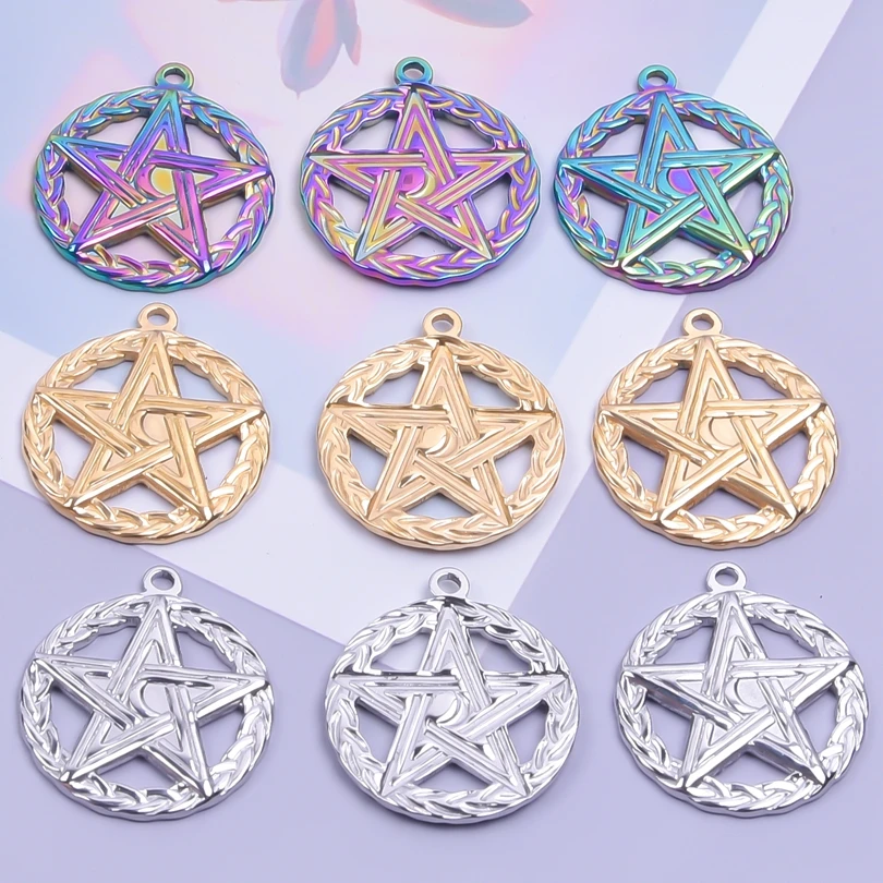 4pc Pentagram Star Starfish Charms for Jewelry Making Supplies Multicolour Pendant Design Diy for Earrings Bracelets Necklace