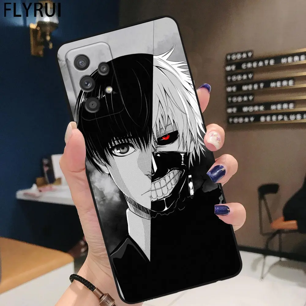 Funda Case For Samsung S23 S22 S21 S20 FE S10 S10E LITE S9 S8 PLUS ULTRA 5G Case Capa Para Anime Boys Kaneki Ken Tokyo Ghoul