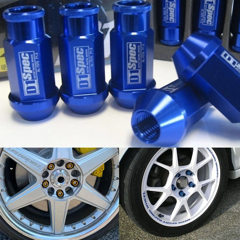 

D1 Spec Wheel Lug Nuts JDM 50mm/35mm Car Racing Aluminium alloy Wheel Lug Nuts Screw M12x1.5/1.25 Length 20 pcs/set