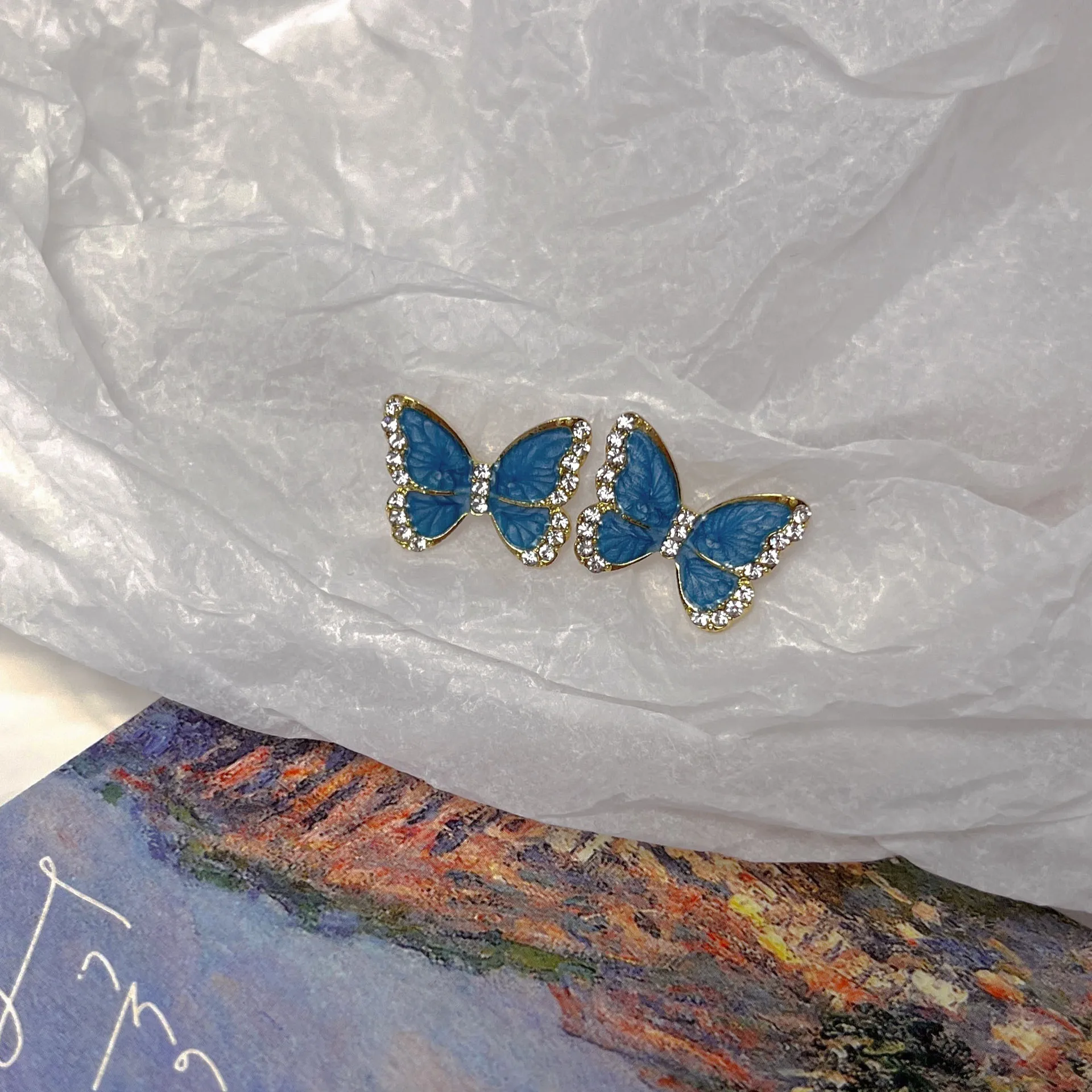 

Женские серьги-бабочки Y2k, ярко-синие ювелирные украшения для девочек и женщин, бижутерия, праздничные подарки, 2023