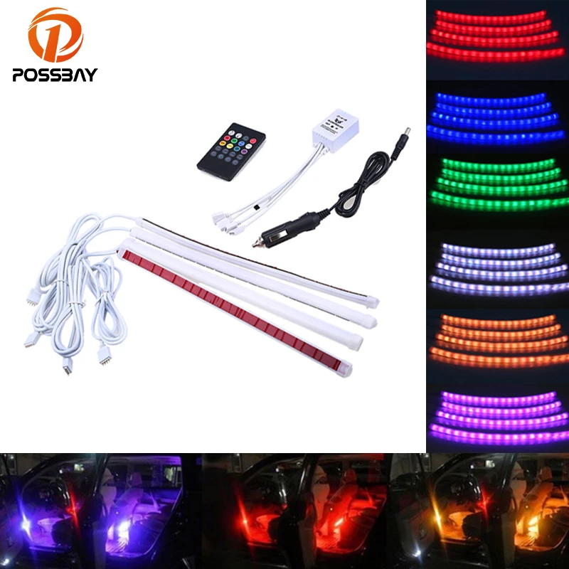 Лампа POSSABY RGB для внутреннего интерьера автомобиля, лампа для создания атмосферы, напольная лампа, лампа для интерьера автомобиля, неоновые огни