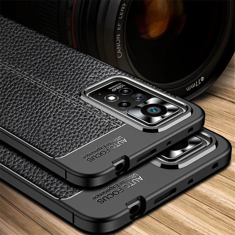 For Redmi Note 11 Global Version Case For Redmi Note 11 Cover Shockproof TPU Soft Leather Phone Funda Bumper For Redmi Note 11