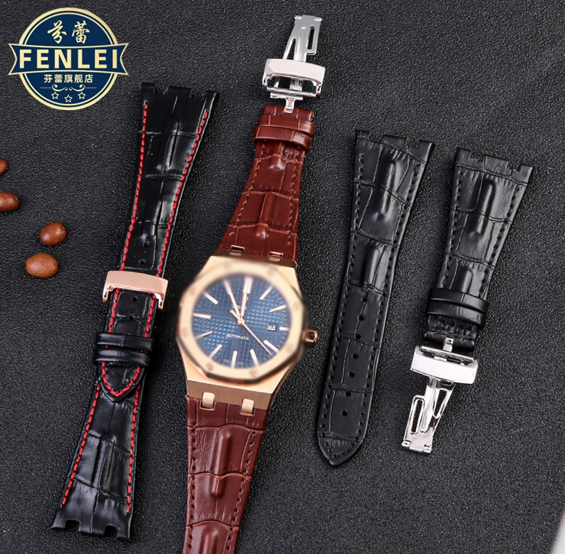 

For AP Audemars Piguet 15703 Royal Oak Offshore Series Leather Watchband Cowhide Watch Strap 28mm Watch Accessories Men Bracelet