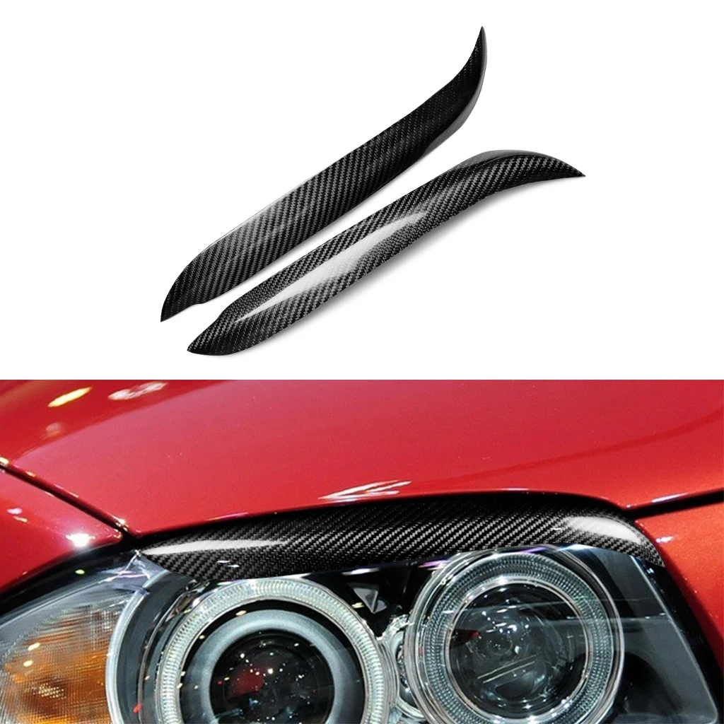 

1pair Real Carbon Fiber Car Headlights Eyebrow Eyelids Trim Cover for BMW E81 E82 E87 E88 128i 135i 2004-2011 Car Accessories
