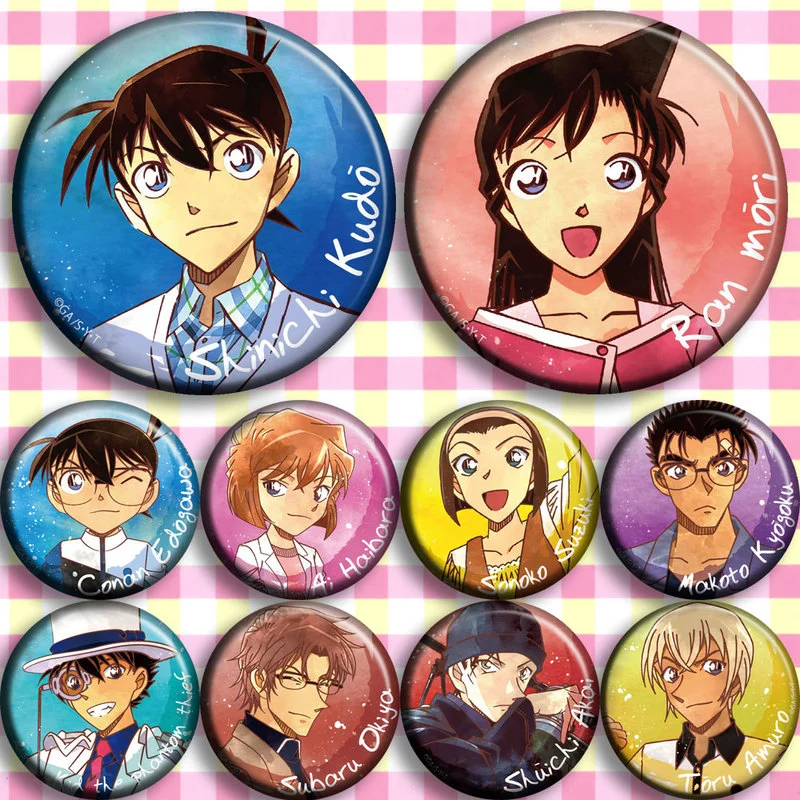 

Case Closed Action Figure Conan Edogawa Rachel Moore Rei Furuya Ai Haibara Shuichi Akai Kaitou Kiddo 10 Type Badge Toys