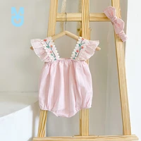 new 2022 summer baby bodysuits toddler one piece infant embroidery one piece girls outerwear