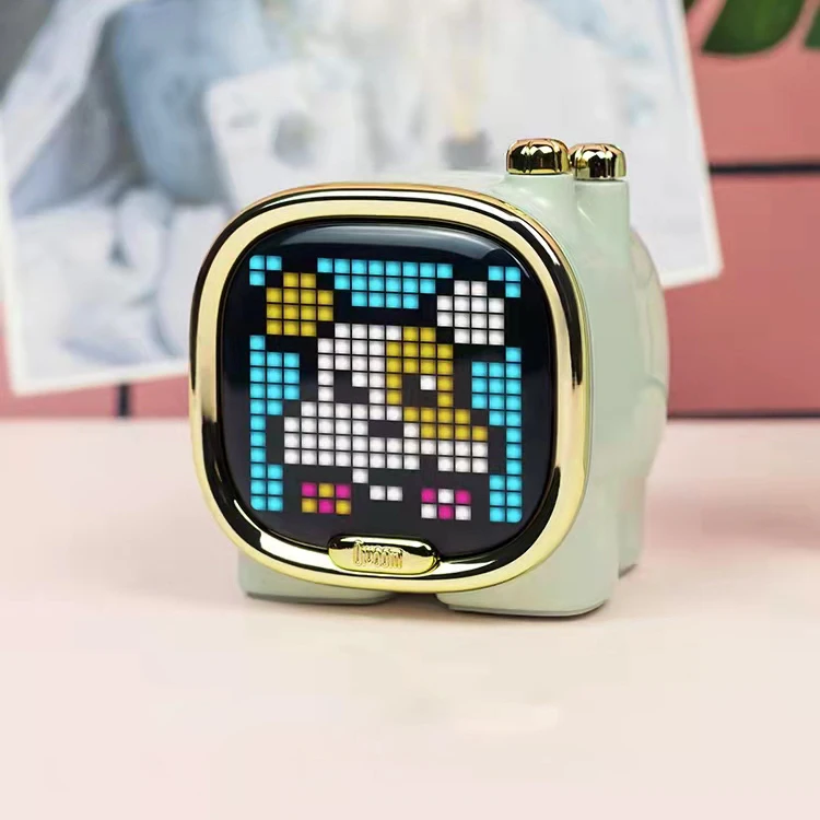

Pixel Art Bluetooth Speaker Portable Mini Cute Speaker Wireless Desk LED Display PK Xiaomi Speaker For Boy's Girl's Holiday Gift