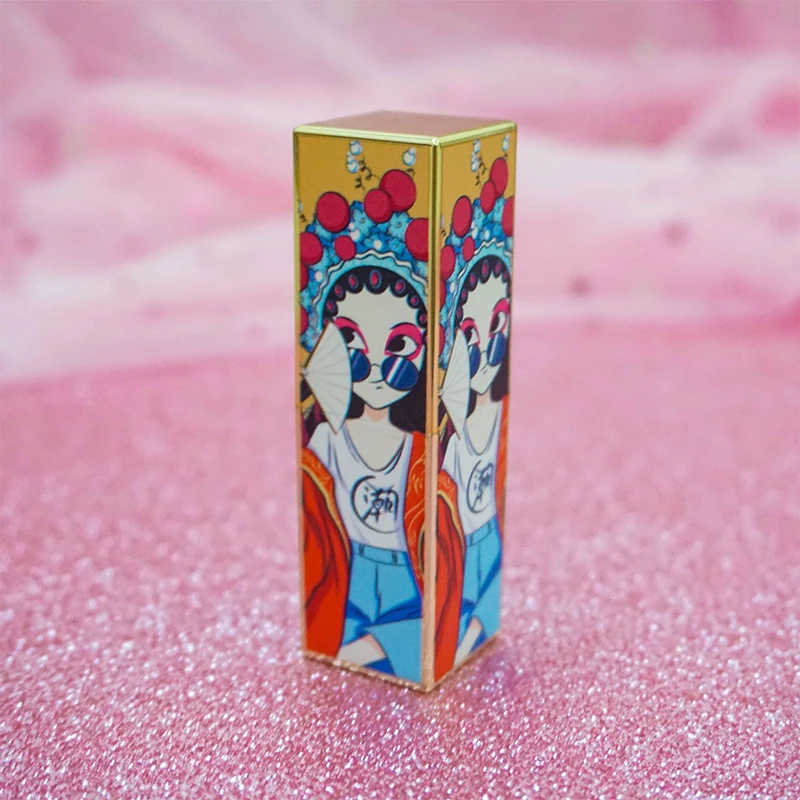 

Chinese Style 3d Embossed Magnetic Buckle Lip Balm Tube Square Empty Refillable Bottles Lipstick Tube Cosmetic Containers