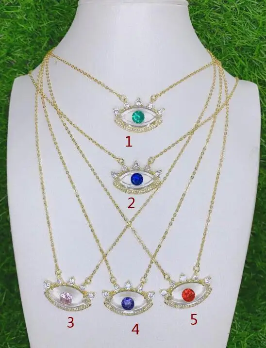

1 шт. подвески для глаз эмаль для женщин Кристалл золото микро паве Чокеры Ожерелье Стеклянный кубический цирконий Женская бижутерия подаро...
