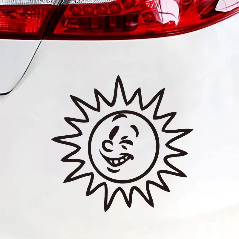 Мультяшные автомобильные наклейки с изображением лица на автомобиль умное