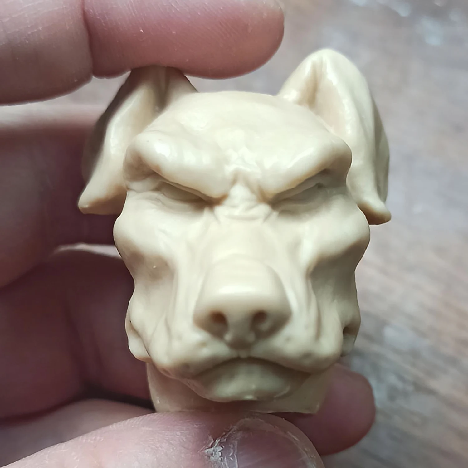 

Unpainted American bully pitbull Dog Head Carved Model 1/6 Scale PVC Animal Head Toys