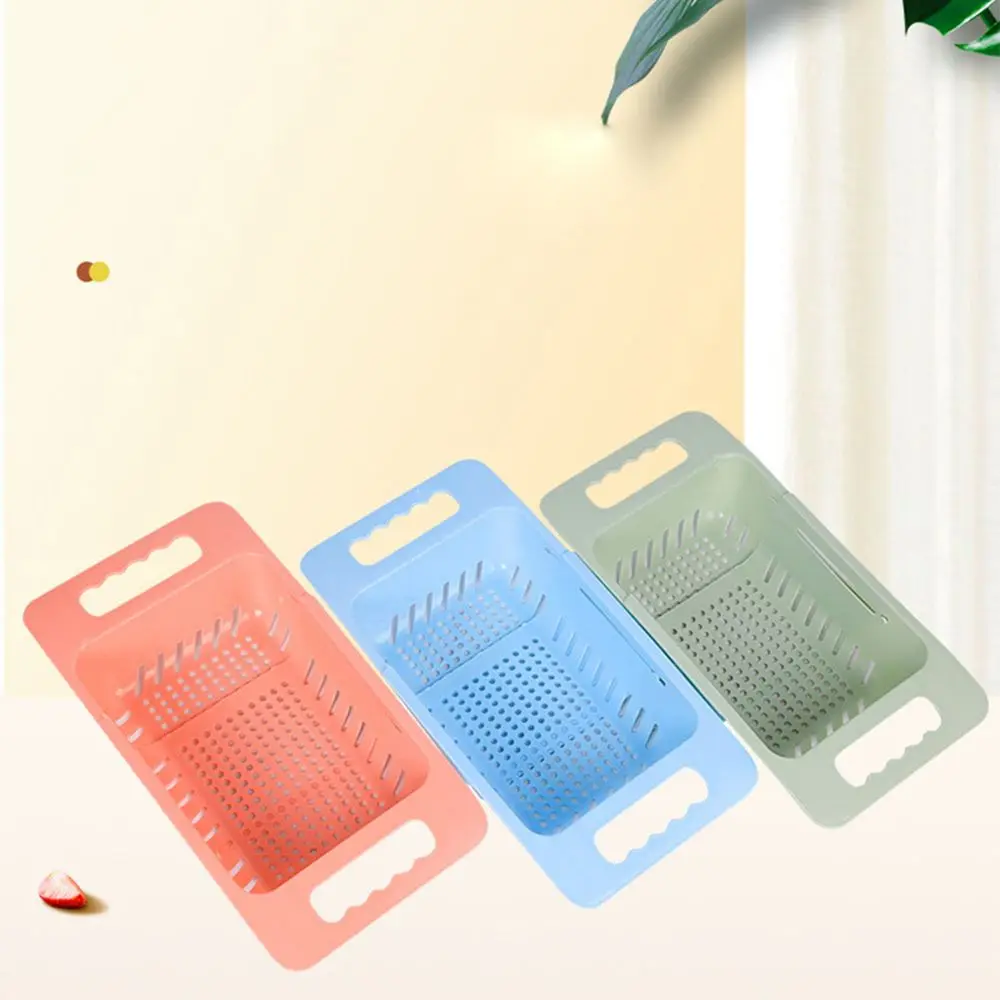 

Kitchen Retractable Multi-functional Vegetable Fruits Washing Basin Filter Basket Sink Drain Rack Drain Basket Dish Shelf