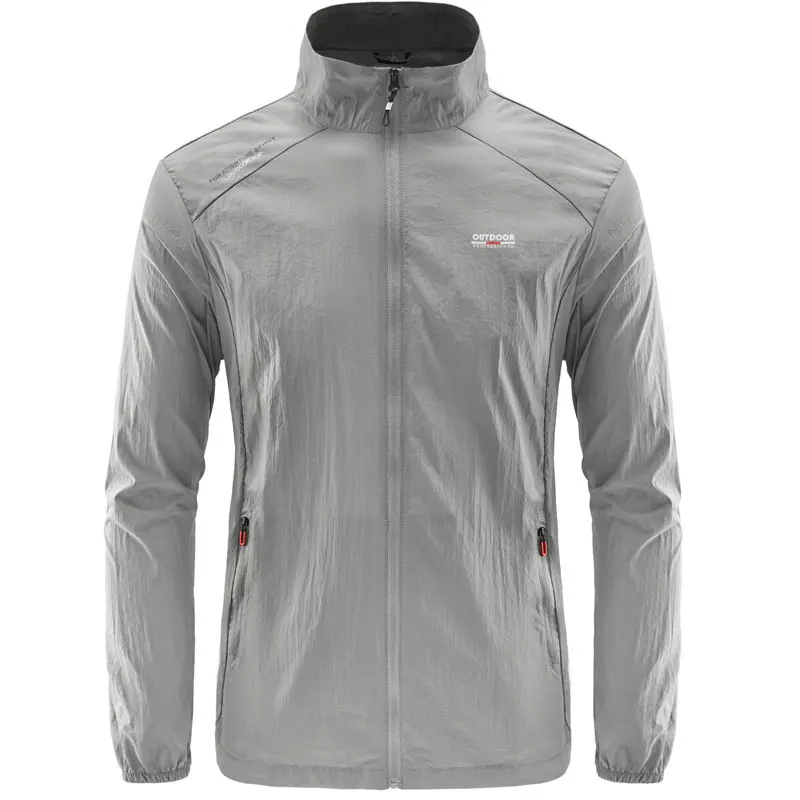 

Summer Autumn Thin Windbreaker Sun-protective Men Casual Jackets Outdoor Hiking Trekking Camping Fishing Work Cargo Clothes
