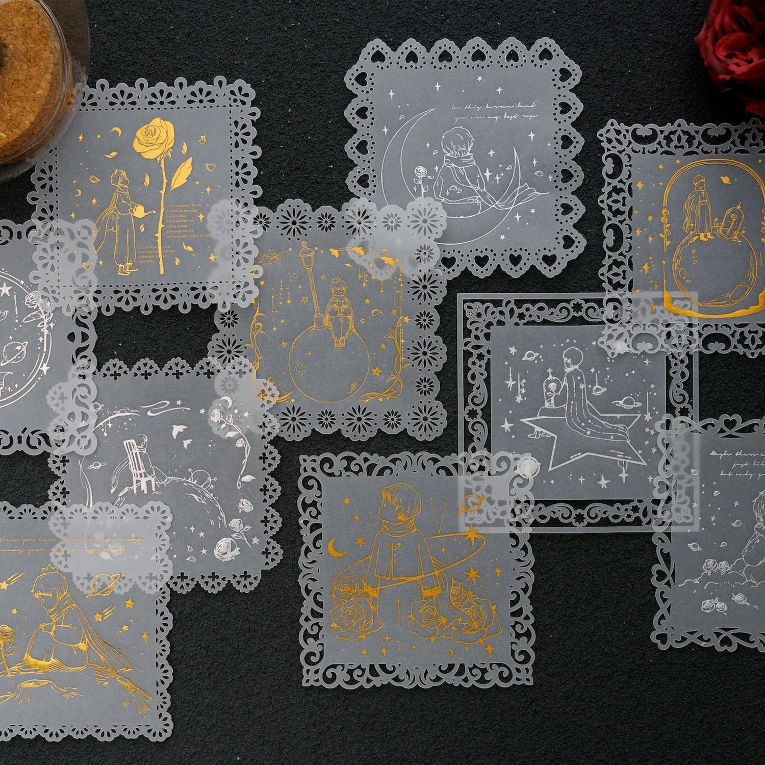 

10 pcs Litmus Paper Material Scrapbooking Decorative paper Hollowed out Literature Art hand made junk journal Craft Supplies