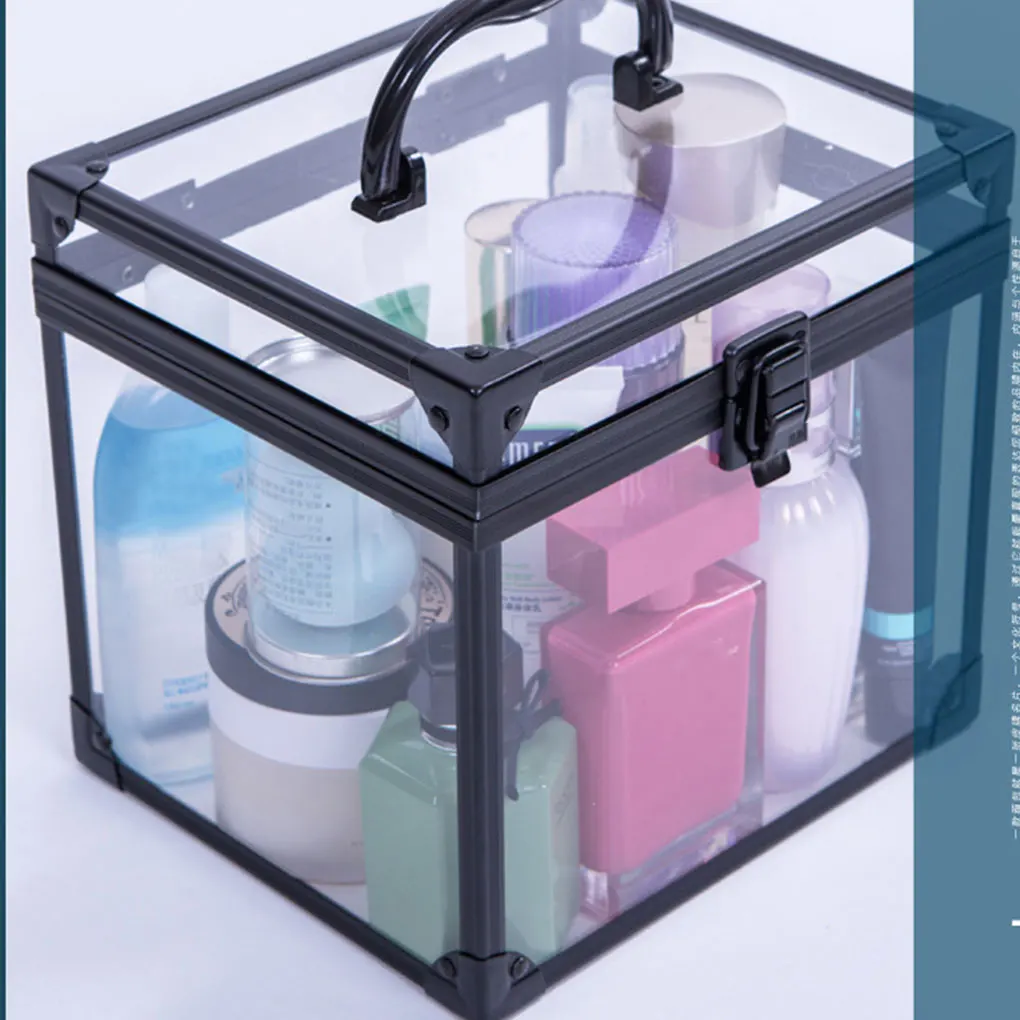 

Lock Small Storage Box - Lightweight Large Capacity Durable Wide Storage Box Acrylic Portable Clear Bag