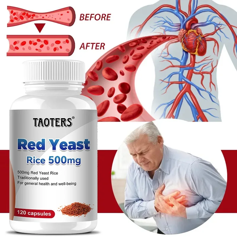 

Taoters Red Yeast Rice 500mg Antioxidant Help Reduce Blood Lipids,Expand Blood Vessels,Protect Heart Health,and Improve Immunity