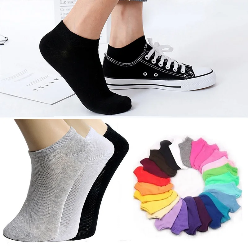 

10pcs/5pairs Women Socks Heart Dot Solid Cute Socks Short Socks Slippers Cotton Blends Low Cut Ankle Boat Socks Spring Autumn