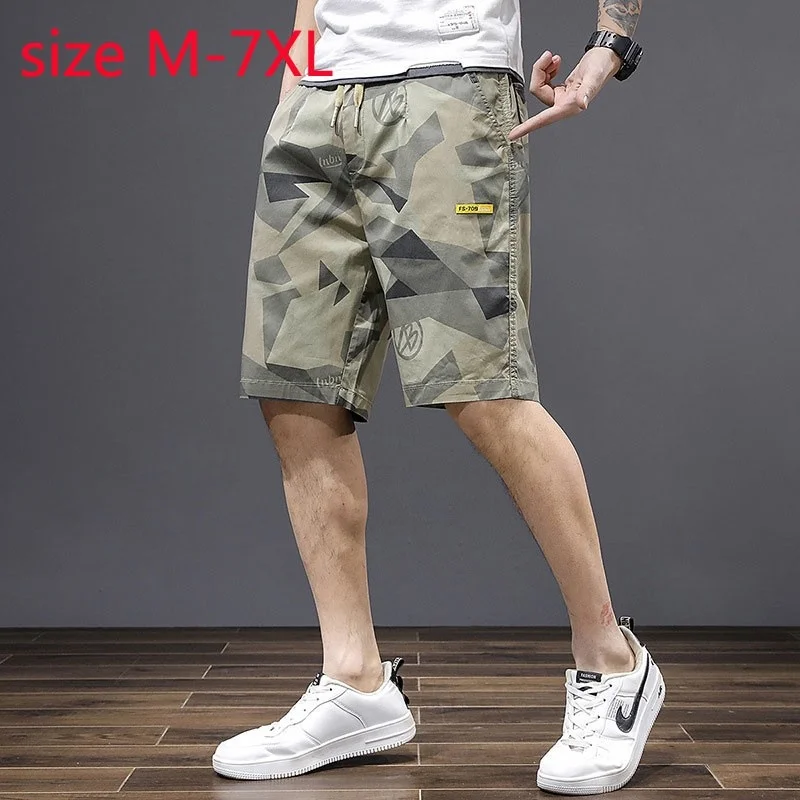 

New Arrival Fashion Camouflage Super Large Shorts Men Summer Thin Elastic Casual Full Length Denim Jeans Plus Size M-5XL6XL 7XL