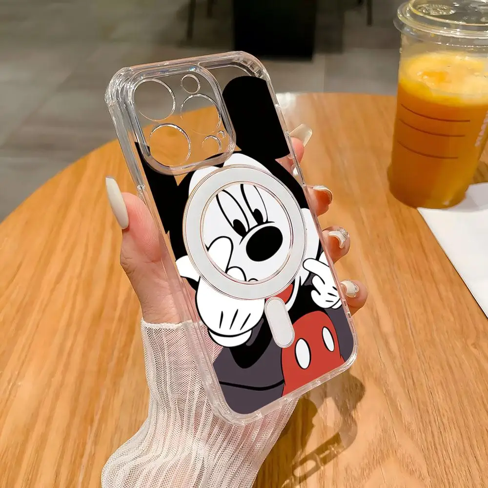 Чехол для телефона с рисунком Микки и Минни Маус IPhone 16 15 11 12 13 14 Plus Pro Max Magsafe