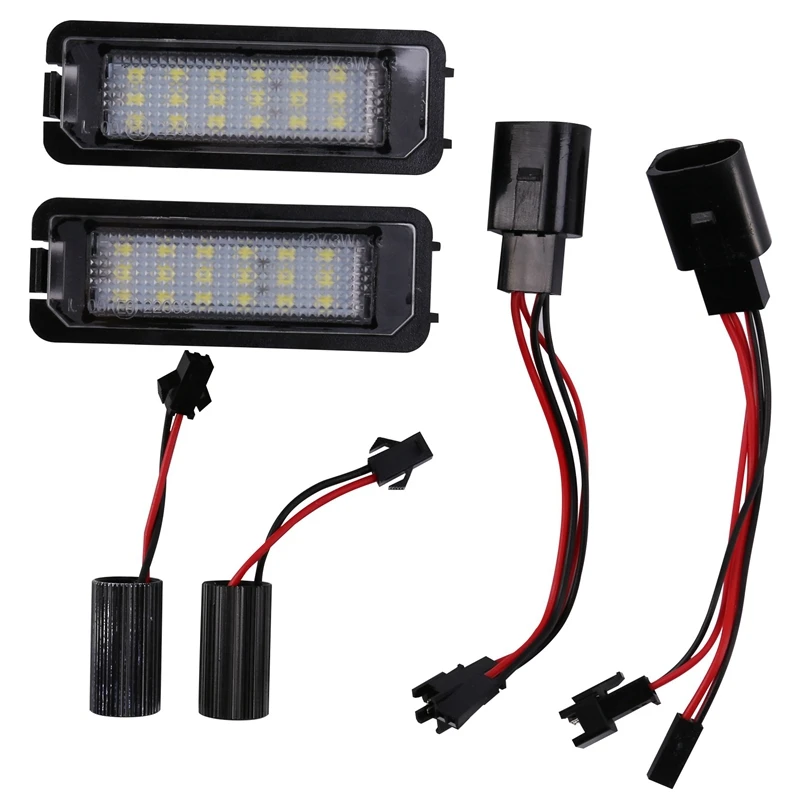2Pcs 12V Led Number License Plate Light Lamps For Golf 4 5 6 7 Car Lights Exterior Accessories