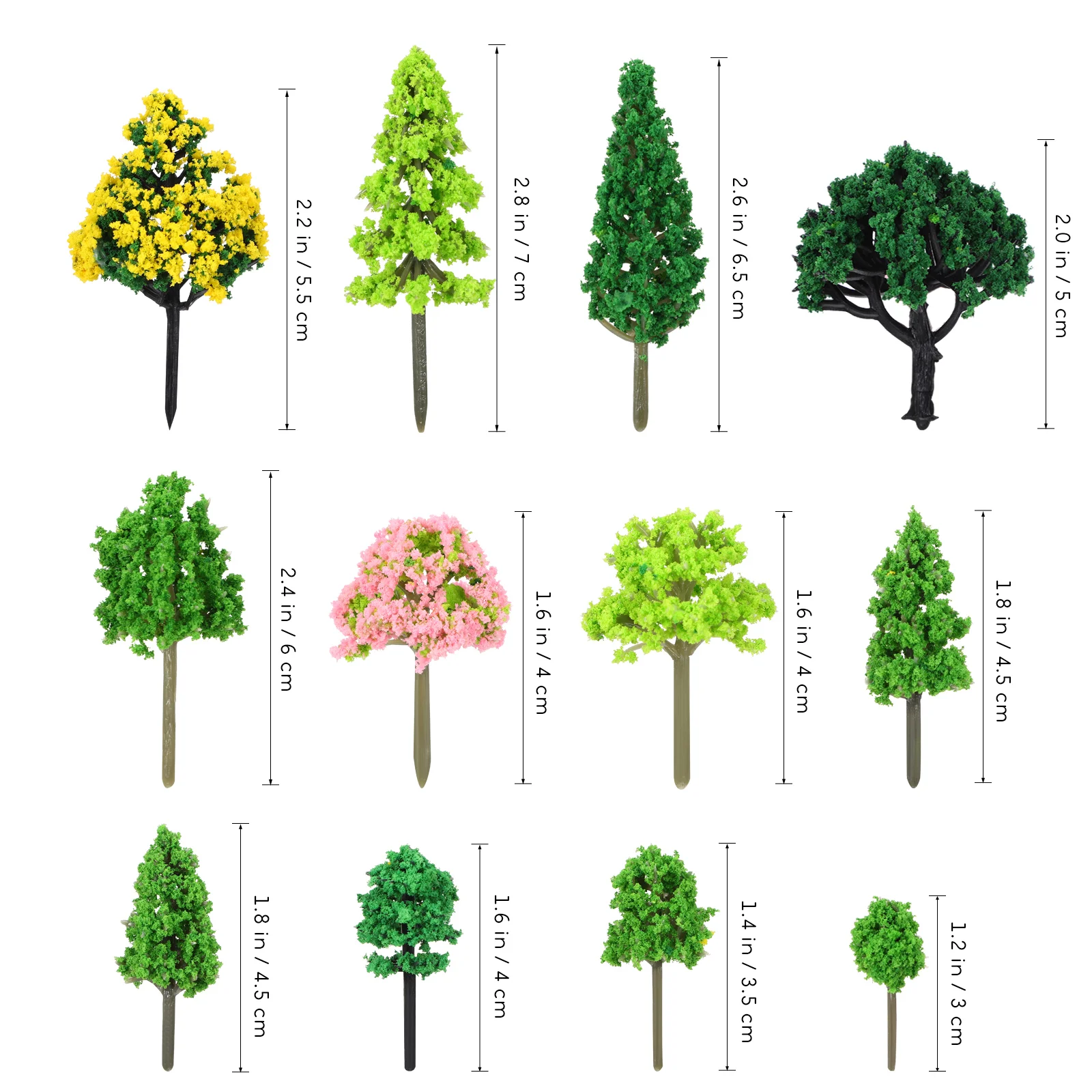 55 шт. модель украшения дерева диорама деревья миниатюрные для поделок