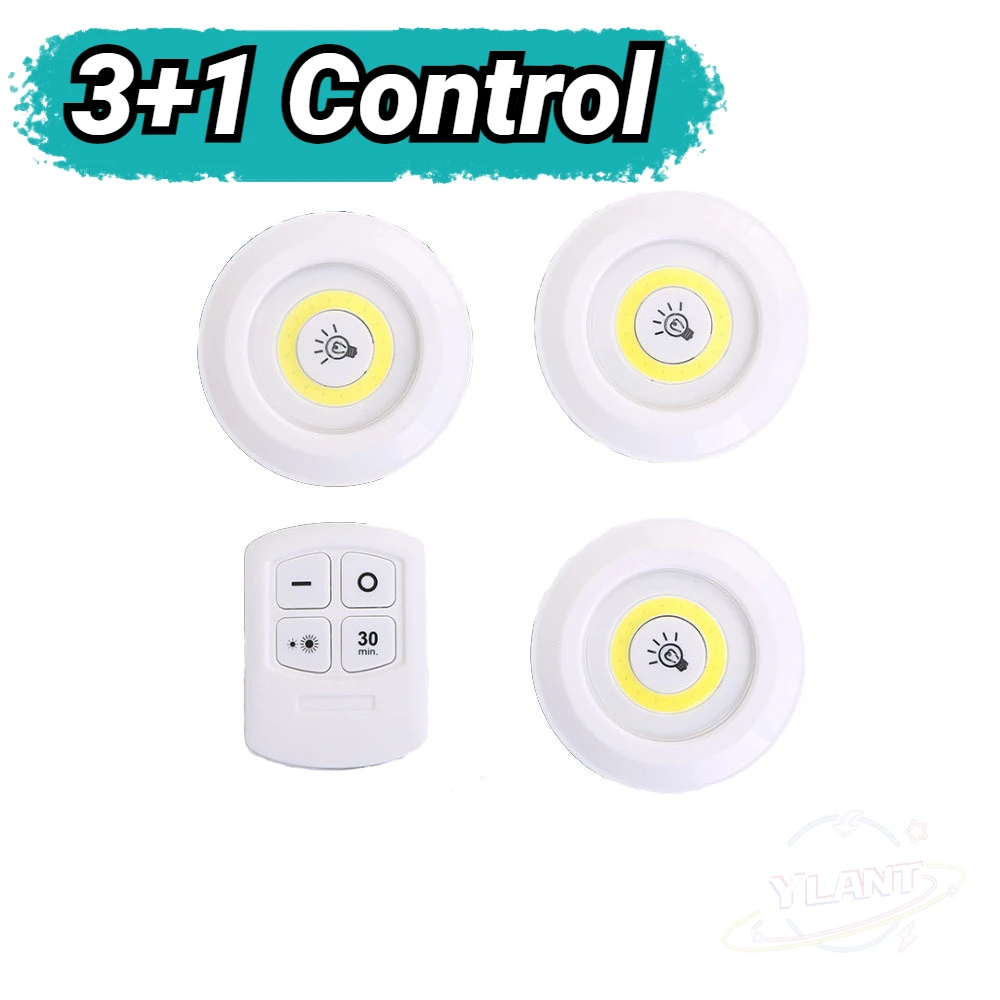 

YLANT Remote Control Switch Light COB Touch Light Cabinet Wardrobe Pat Light LED Emergency Wall Light Tail Box Night Light