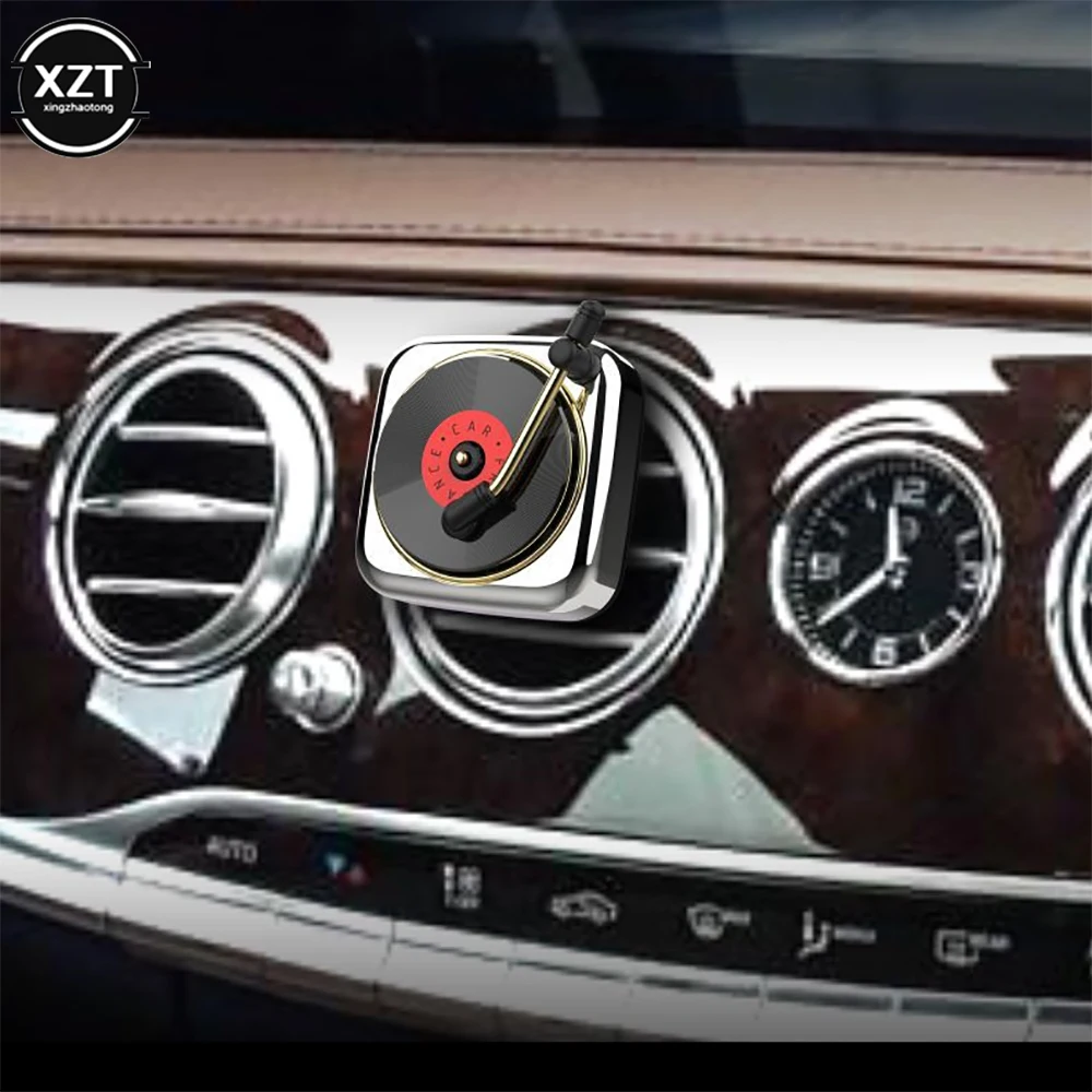 Car Freshner Perfume Record Player Air Vent Outlet Aromatherapy Clip Vintage Luxury Phonograph Essential Oil Fragrance Diffusers