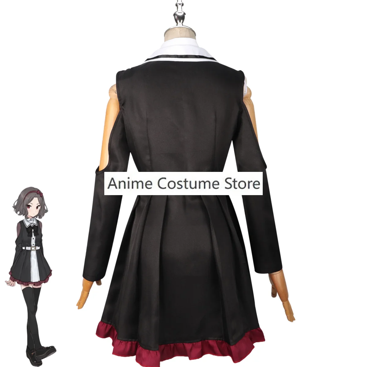 Женский костюм для косплея из аниме группы CRY Tomo Ebizuka черное платье без бретелек