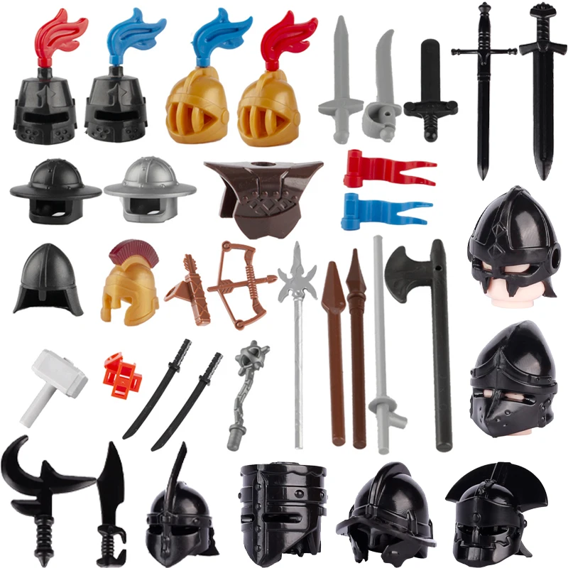 Средневековые военные детали замок Райдер солдаты экшн-наборы модельные блоки Рыцари тяжелые пехотное оружие строительные блоки игрушки для мальчиков