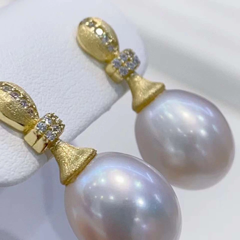 

SGARIT Retro S925 Sterling Silver Gold Earring for Woman Party Gift Natural Premium Pearl Droplet Shape High Quality Earrings