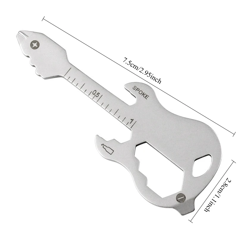 

1 шт., EDC мини-инструмент, карта, брелок в форме гитары, подвеска