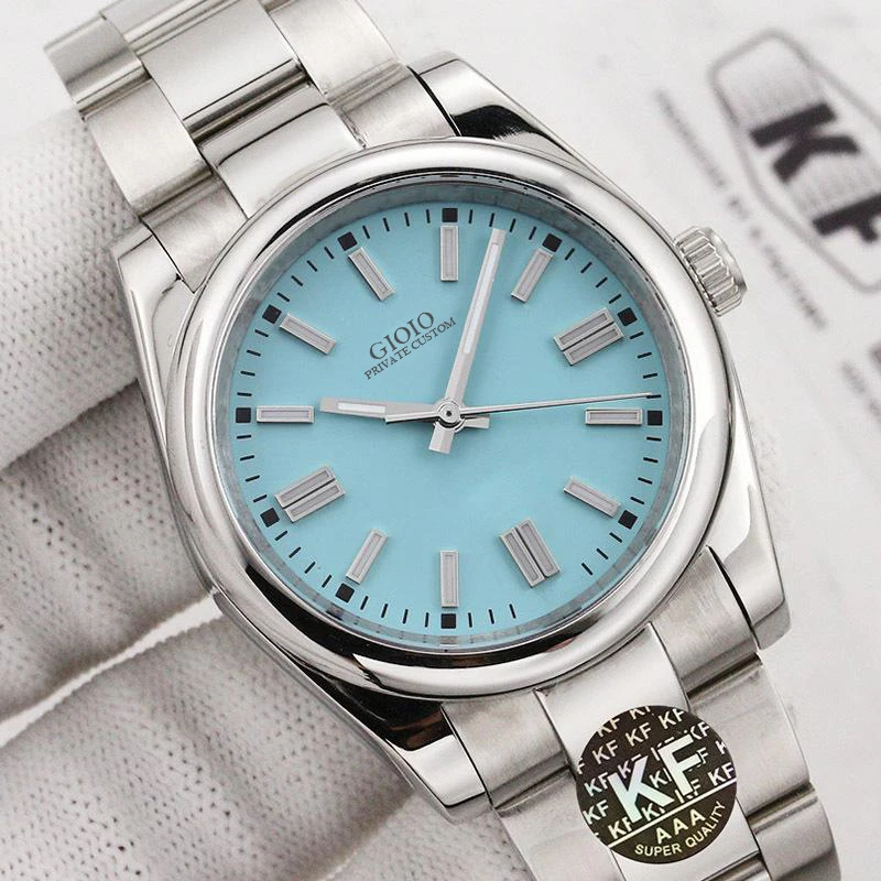 

Mens Automatic Mechanical Watch black blue yellow dial
