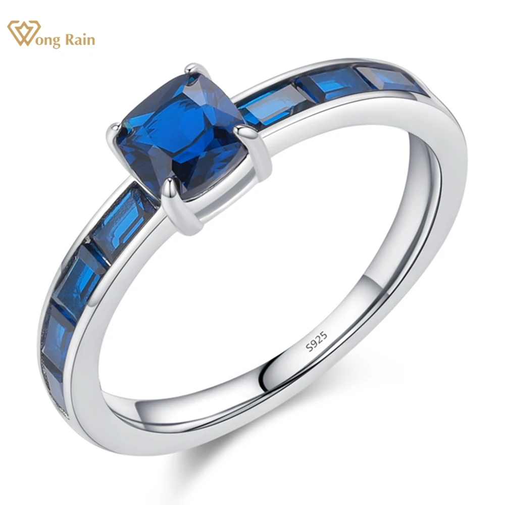 Wong Rain Vintage 100% Серебро 925 пробы 5*5 мм сапфировый камень драгоценный для свадебной