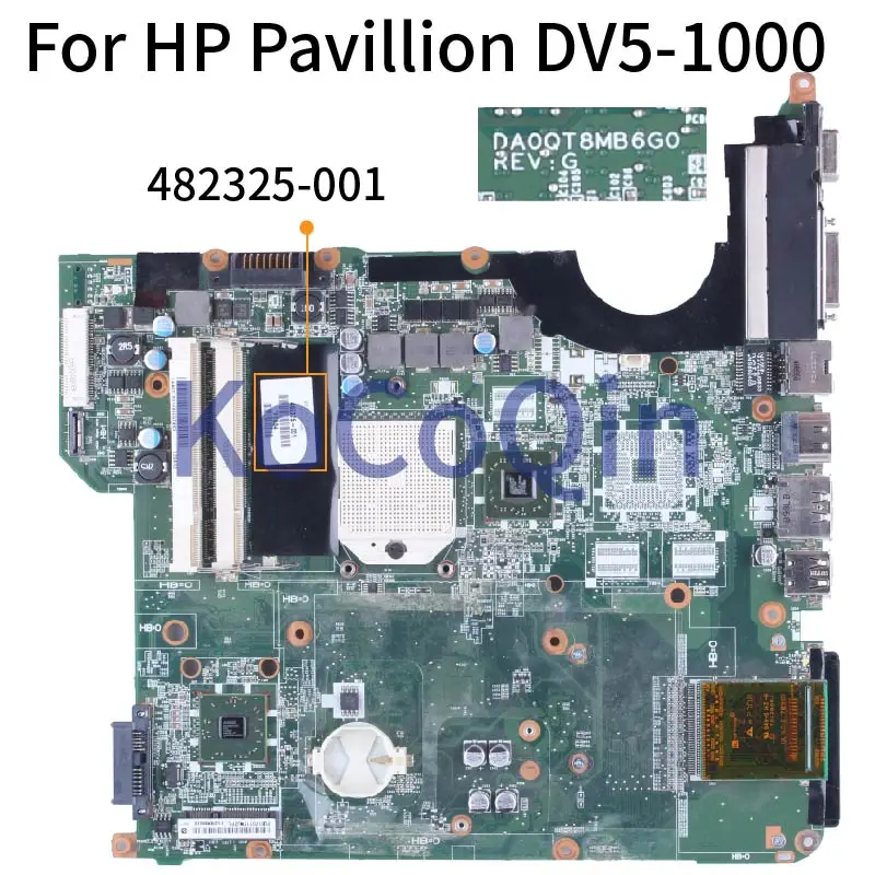 

For HP Pavillion DV5-1000 Notebook Mainboard DA0QT8MB6G0 482325-001 DDR2 SOCKET S1 Laptop Motherboard