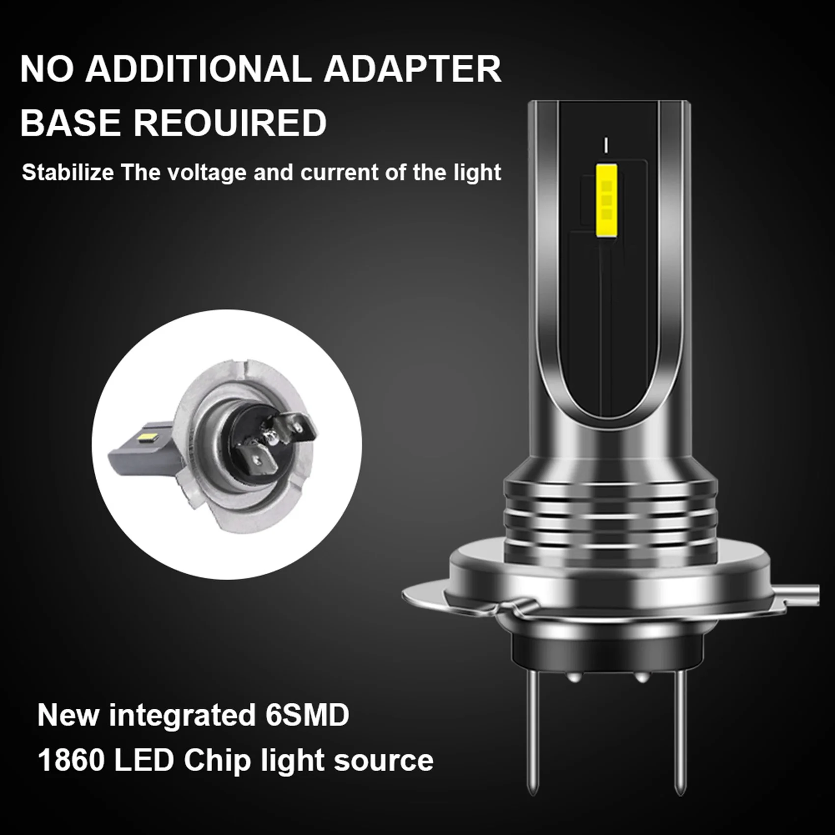 2 шт. Автомобильные светодиодные лампы H7 6000 К 80 Вт