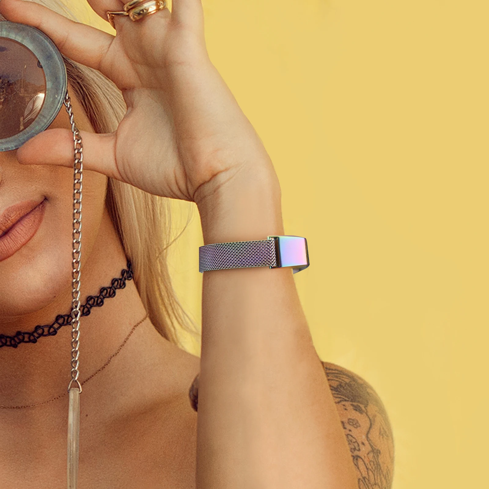 Milanese Strap Watch Band For Fitbit HR/Fitbit Alta Metal Magnetic Loop Band Replacement Bracelet For Fitbit Alta Watchband