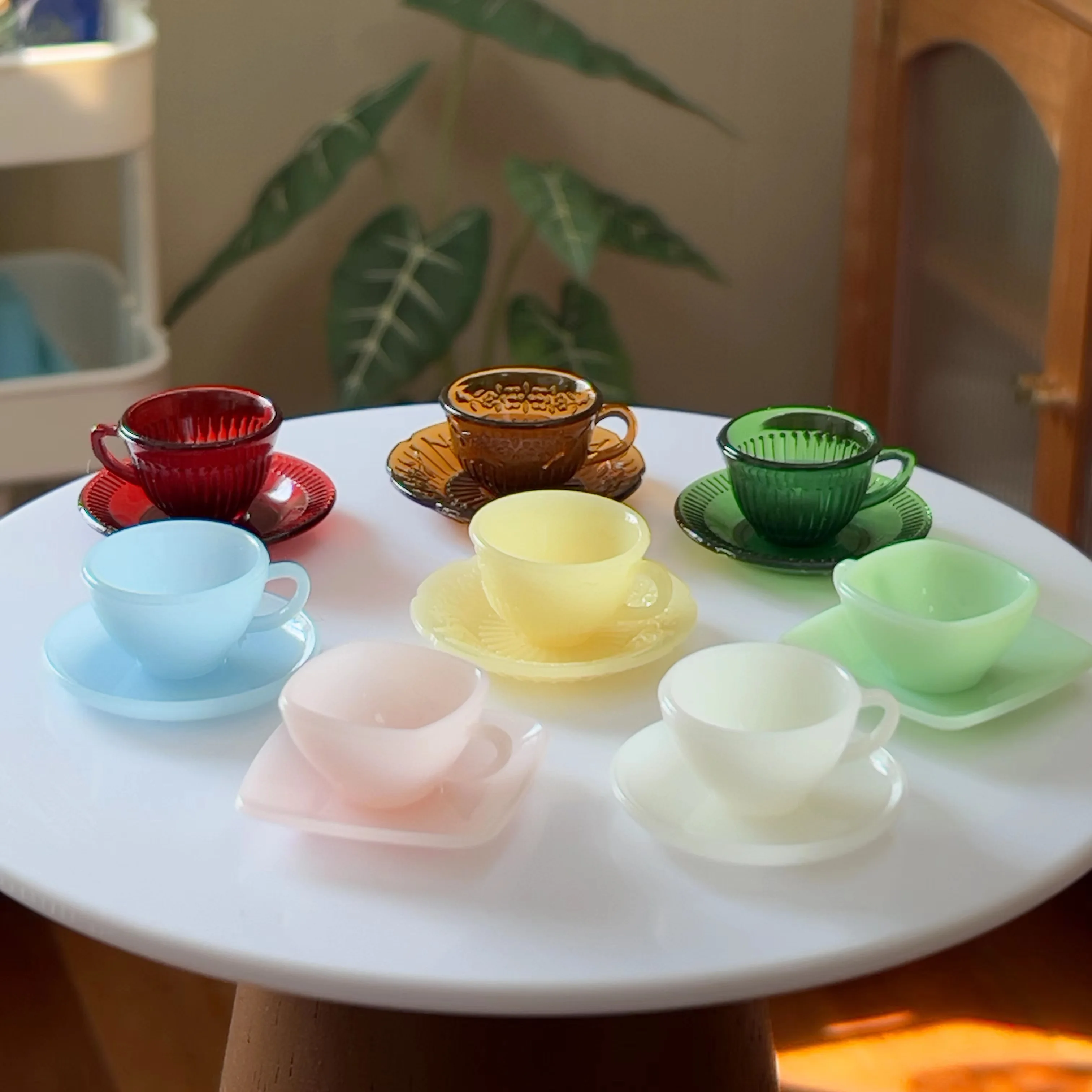 16 doll house mini model furniture accessories glass texture tea cup saucer coffee cup eight piece set free global shipping