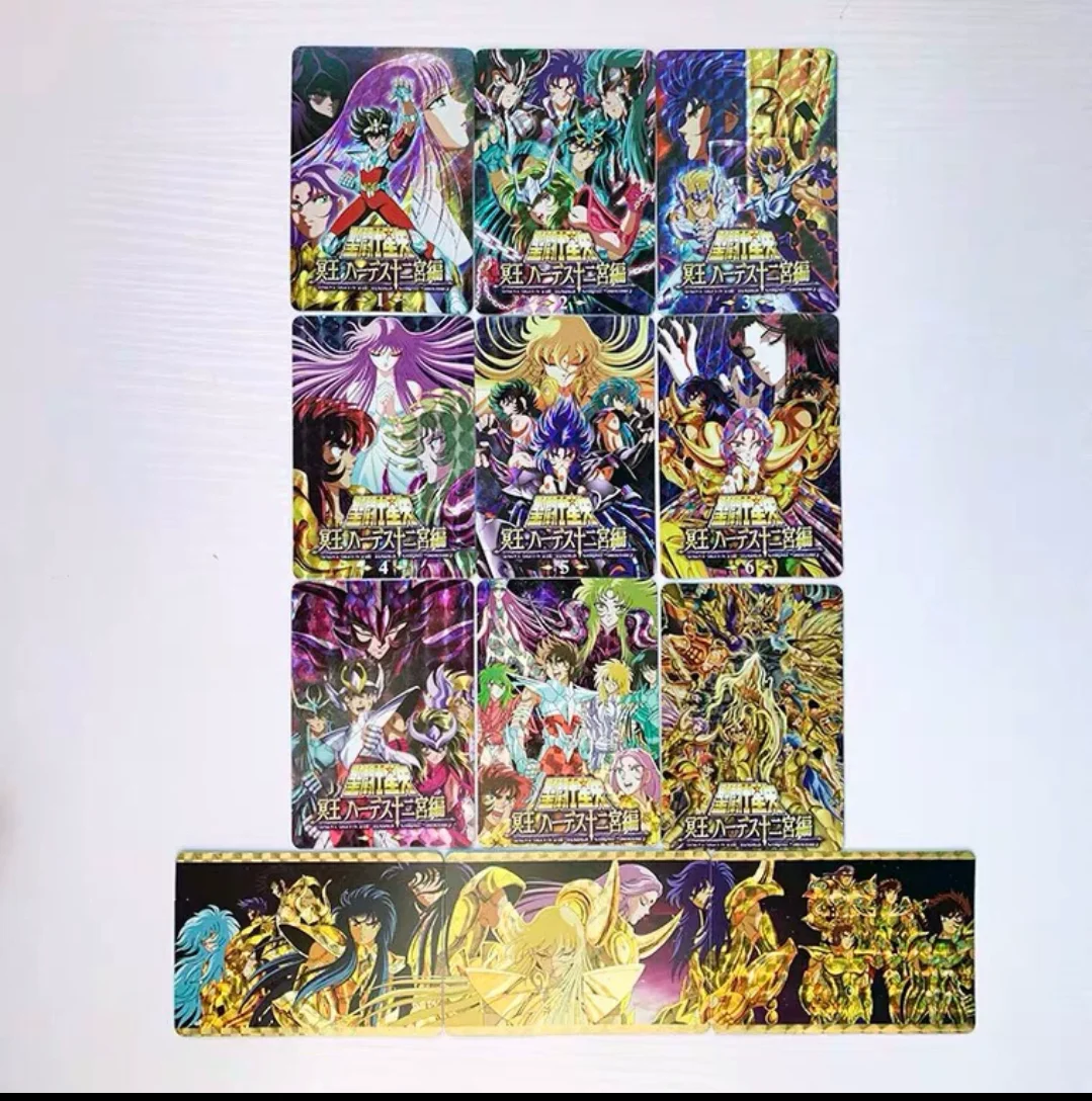 

Набор из девяти/двенадцати карт Saint Seiya, Классическая коллекция аниме фильмов, флэш-карты, детские подарки, без выставочной стойки (самостоят...