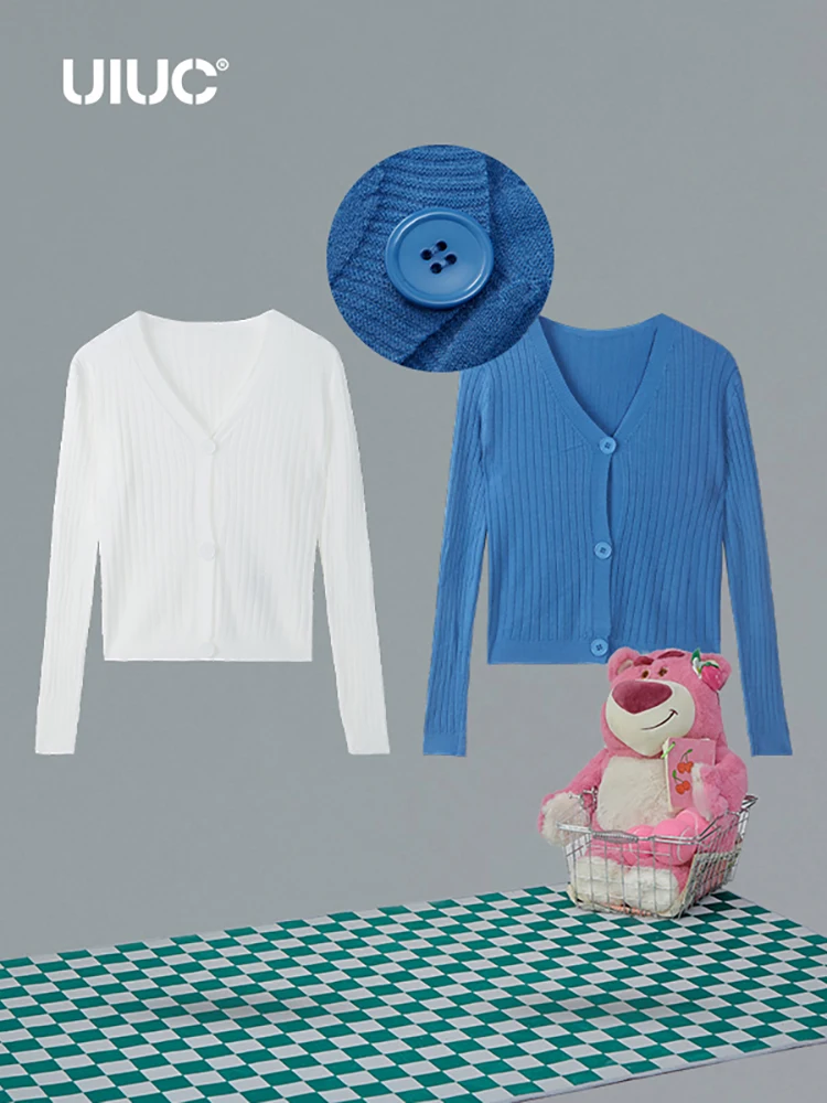 

Женский однобортный свитер UIUC, белый вязаный супермягкий кардиган