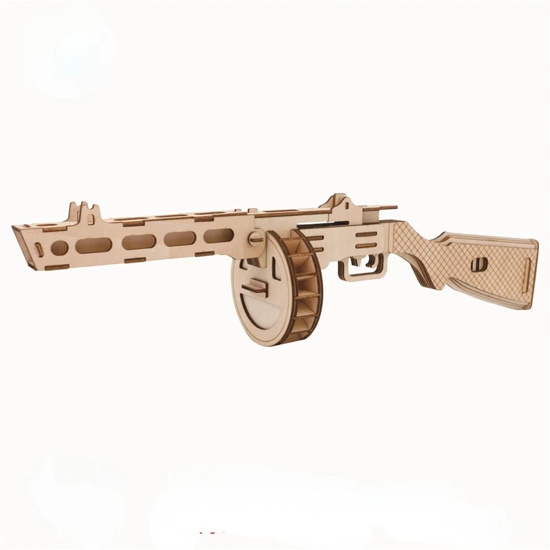 Bobosha submachine gun laser cutting wood 3D simulation puzzle model children's Puzzle | Blocks