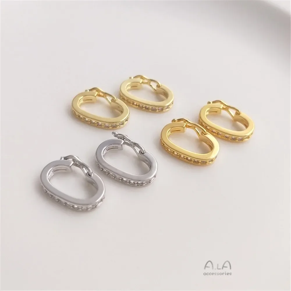 14K18K белый и золотой циркон с бриллиантом кольцевая застежка ожерелье