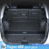 Custom Waterproof Car Trunk Mat Tail Boot Tray Liner Cargo Carpet Pad For Peugeot 4008 2017-2019 Automotive interior accessories
