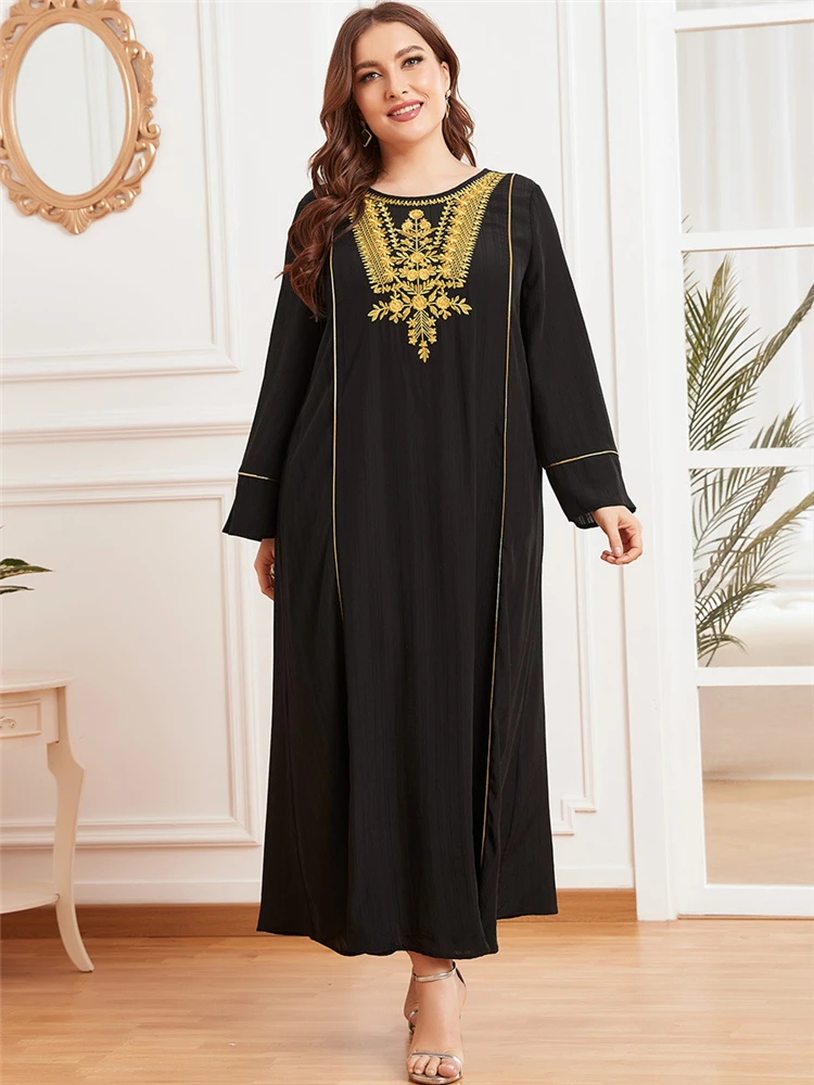 

Ramadan Eid Mubarak Black Abaya Turkey Muslim Pakistani Maxi Dress Kaftan Morocco Dresses For Women Robe Longue Femme Musulmane