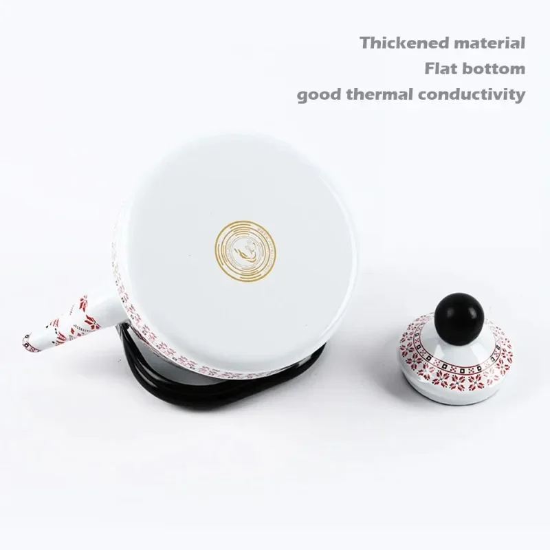 Эмалированная фарфоровая бутылка для воды с принтом 1 7 л стальная ручка старый