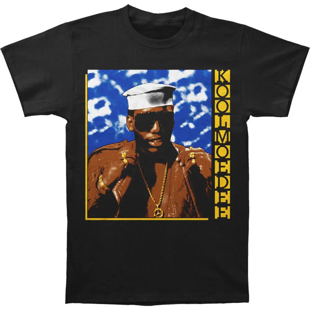 Мужская черная футболка средней длины Kool Moe Dee