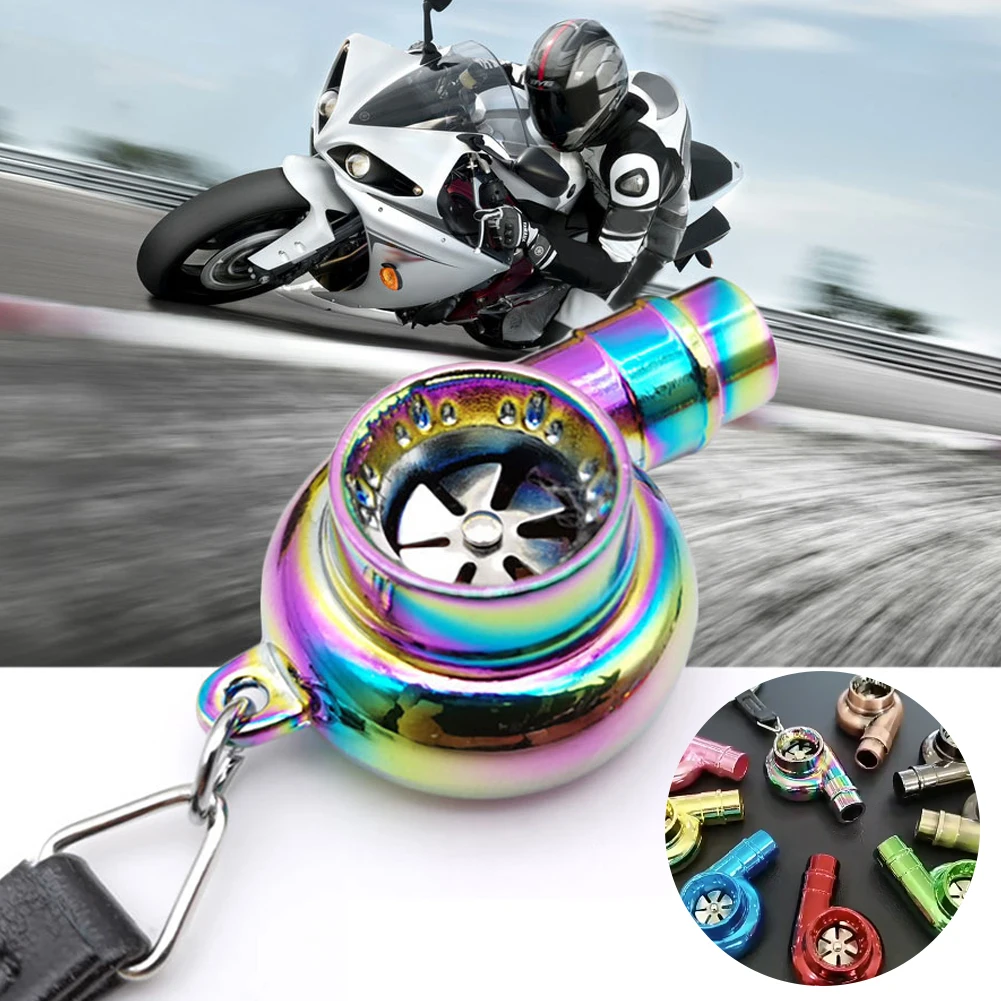 

Real Whistle Sound Turbo Keychain Sleeve Bearing Spinning Auto Part Model Turbine Turbocharger Key Chain Ring Keyfob Keyring